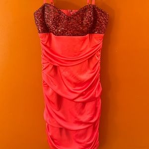 Salmon Satin Dress S/M